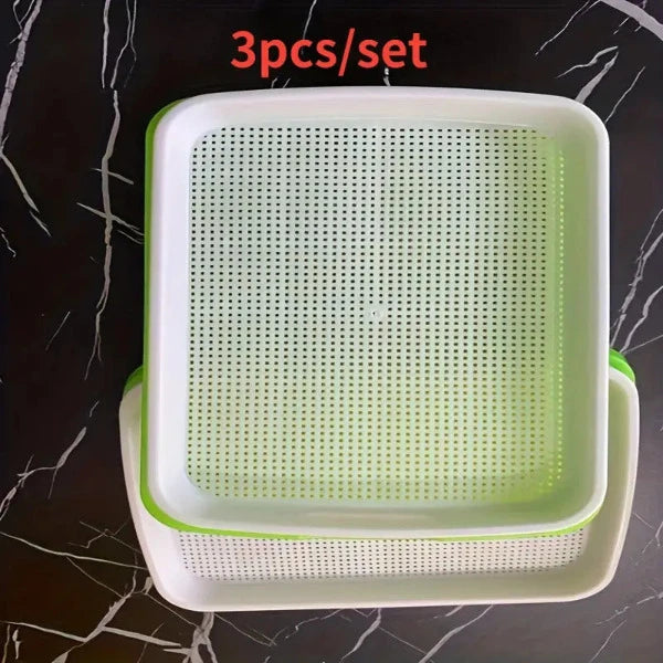 Planting trays for Rock-Wool cubes and other inserts / cube plates 3 sets