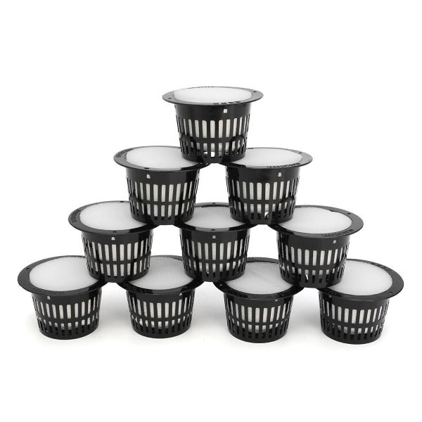 Hydroponics Root Fixer Net Pots with Foam Insert 10 Pieces