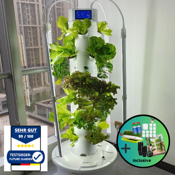 Futuregardens Hydroponics Tower 5 with daylight LED and Wifi / WLAN touch screen