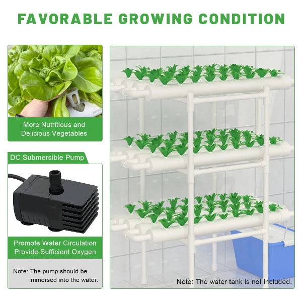 Hydroponics NFT pipe garden system for 108 plants from FutureGarden