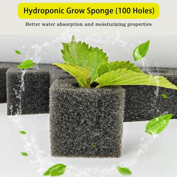 Hydroponic growing sponges (200 pieces) black + white