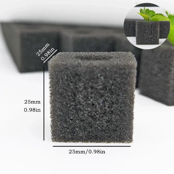 Hydroponic growing sponges (200 pieces) black + white