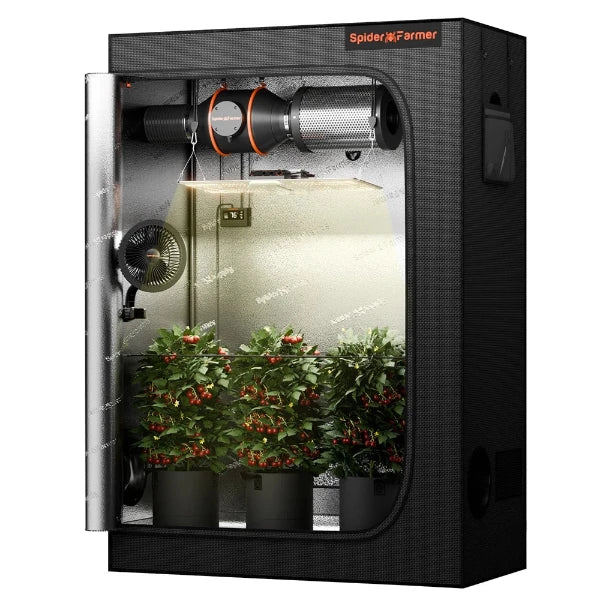 Future Garden Profi GROW Spider Farmer SF2000 LED-Wachstumslicht + 120 x 60 x 180 cm großes Wachstumszelt-Set – mit intelligentem Carbon-Filter-perfektes Set für Indoor-Gärten und Hydroponik