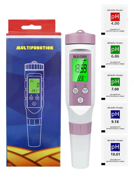 Future Garden -Neuester Bluetooth 7 in 1 Wasser Qualität Messer PH/EC/TDS/ORP/SALT/S.G/TEMP Online Monitor APP
