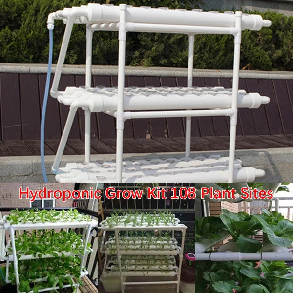 Hydroponics NFT pipe garden system for 108 plants from FutureGarden