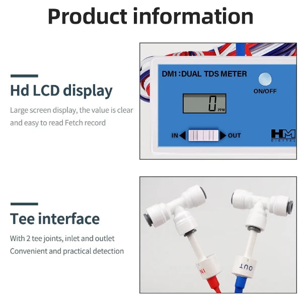 Future Garden DM1/DM2 Online TDS/EC Wasser Qualität Messgerät Dual TDS/EC Meter Dual Probe Hydroponik