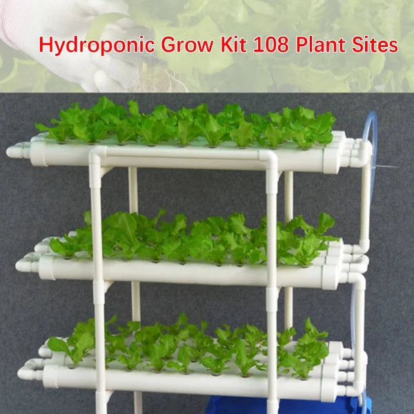 Hydroponics NFT pipe garden system for 108 plants from FutureGarden