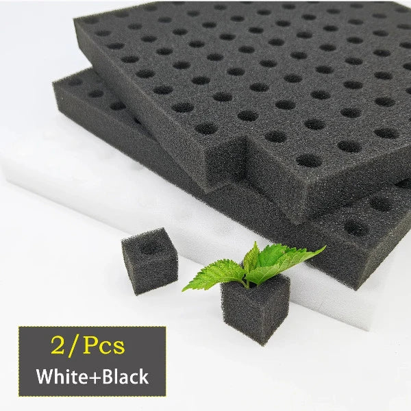 Hydroponic growing sponges (200 pieces) black + white