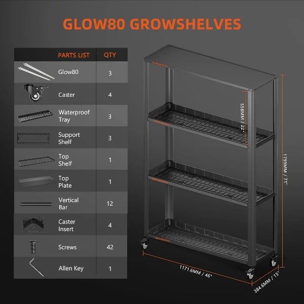 Future Garden Grow- Spider Farmer Glow80 Growshelves LED Grow Light System – Effizienter Anbau für Indoor-Pflanzen