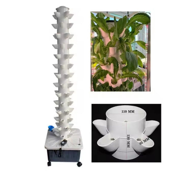 Futuregardens Hydroponics Tower 4 with daylight LED with 14 floors - 70 plants