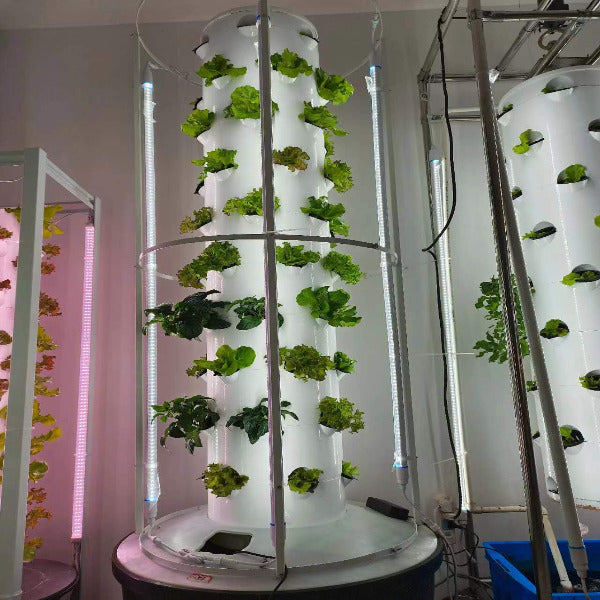 Future Gardens Hydroponics Tower 1 + lampes LED lumière du jour, 10 étages - 60 plantes