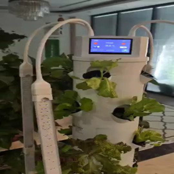 Future Garden - Hydroponik Tower 5 mit Tageslicht LED  und Wifi /Wlan Touch Screen ,  CE Zertifiziert + zugelassenes lebensmitteltaugliches PP Material