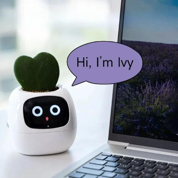 🌿 Dein neues intelligentes Pflanzen -Tamagotchi ,,Ivy,, ein smarter Ki gesteuerter Pflanztopf mit Süßen Gesichtern🌱ein perfektes Geschenk