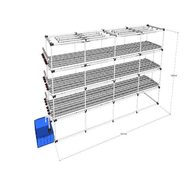 Future Garden - Multi-Layer Hydroponik System mit LED- Wachstums-Lampen für 576 Pflanzen 4m