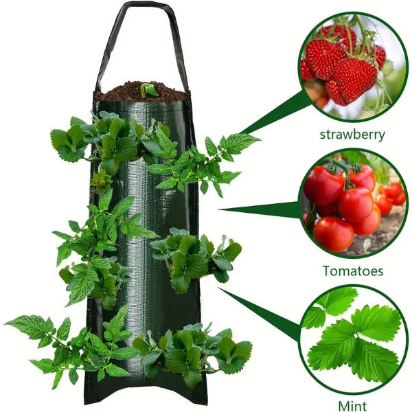 Flower strawberry planting bag 2 pieces, hanging for 8 plants such as fruits, herbs, flowers 