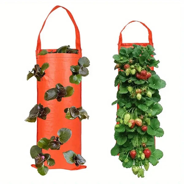 Flower strawberry planting bag 2 pieces, hanging for 8 plants such as fruits, herbs, flowers 