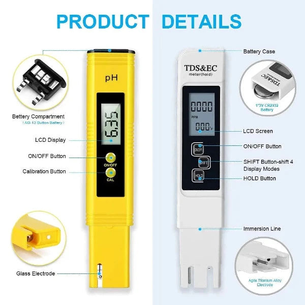 Tester Kit - für ph-Wert und EC Wert, Salzgehalt ,Temperatur des Wassers von Future Garden